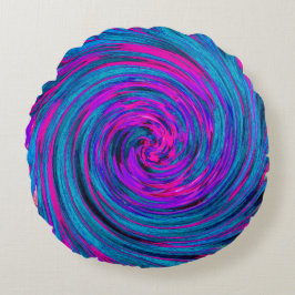 Almofada Redonda Ritmo retrorreflector, cor-de-rosa-quente, roxo e