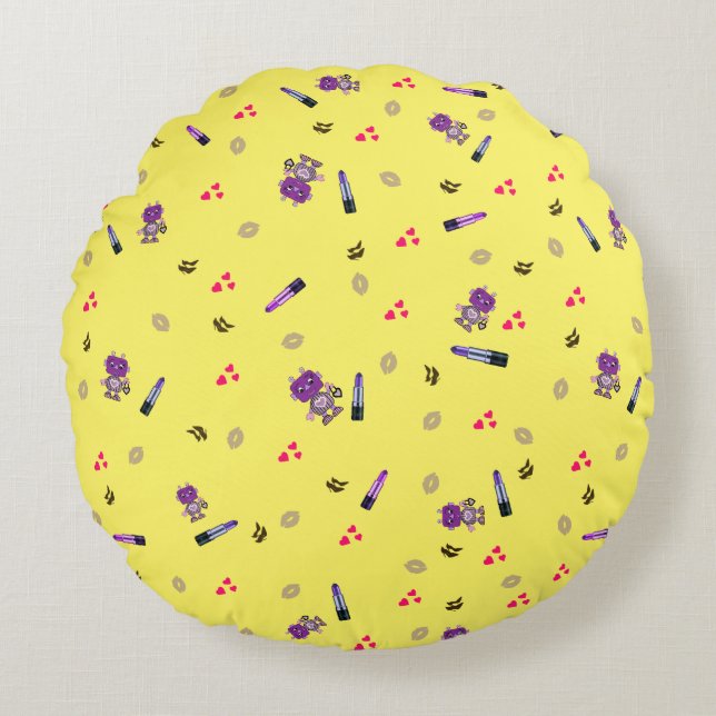 Almofada Redonda Robô modesto (Frente)