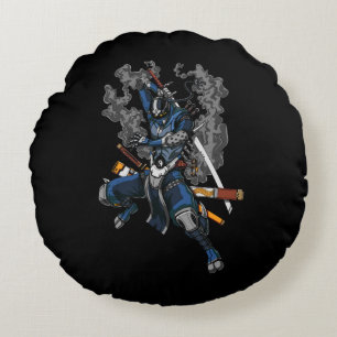 Almofada Redonda Robot Ninja Samurai Warrior Artes Marciais