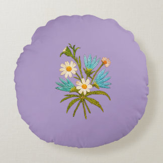 Almofada Redonda Romantic Flower – Botanical Fantasy Bouquet Pillow