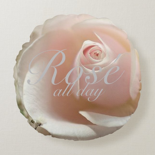 Almofada Redonda Rosa All Day (Frente)