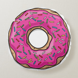 Almofada Redonda Rosa delicioso suculento rosquinha polvilhada