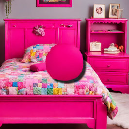 Almofada Redonda rosa quente de cor sólida