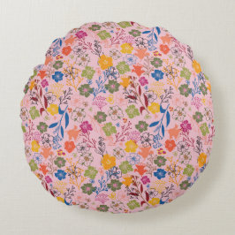 Almofada Redonda Rosa Sombra Batik Moderno