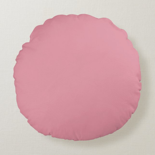 Almofada Redonda Rosa Suave, Bege Elegante (Frente)
