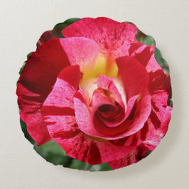 Almofada Redonda Rosa Vermelha e Rosa Rosa Rosa