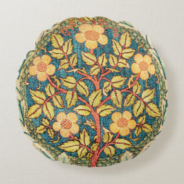 Almofada Redonda Rosa Wreath William Morris Vintage Art