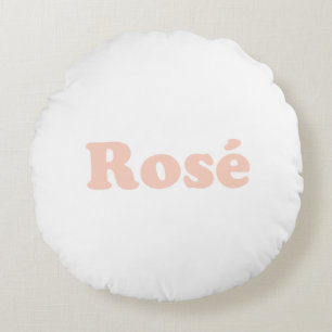 Almofada Redonda rosas claro Rosa "Rosa", letras brancas
