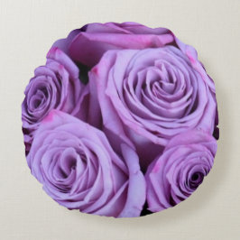 Almofada Redonda Rosas roxos de colheita Travesseiro redondo