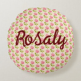 Almofada Redonda Rosen Muster rosa pink