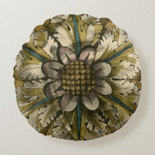 Almofada Redonda Rosette de demissão decorativa em Cinza