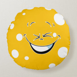 Almofada Redonda rosto de emoji bobo sorrindo