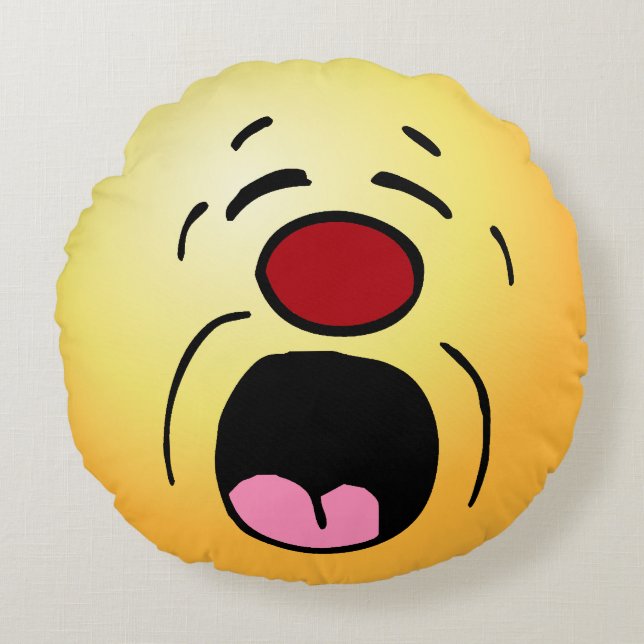 Almofada Redonda Rosto de lamentação: Odeio ter de ir ao meu trabal (Frente)