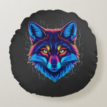 Rosto de Raposa Neon – Design Vibrante e Iluminado