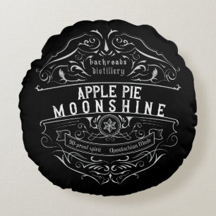 Almofada Redonda Rótulo de Moonshine Appalachia
