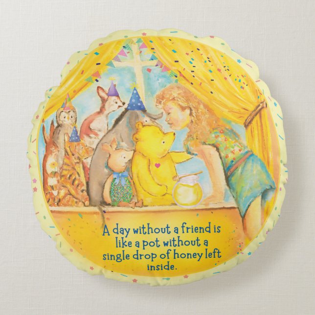 Almofada Redonda Round Cushion - Winnie The Pooh (Frente)