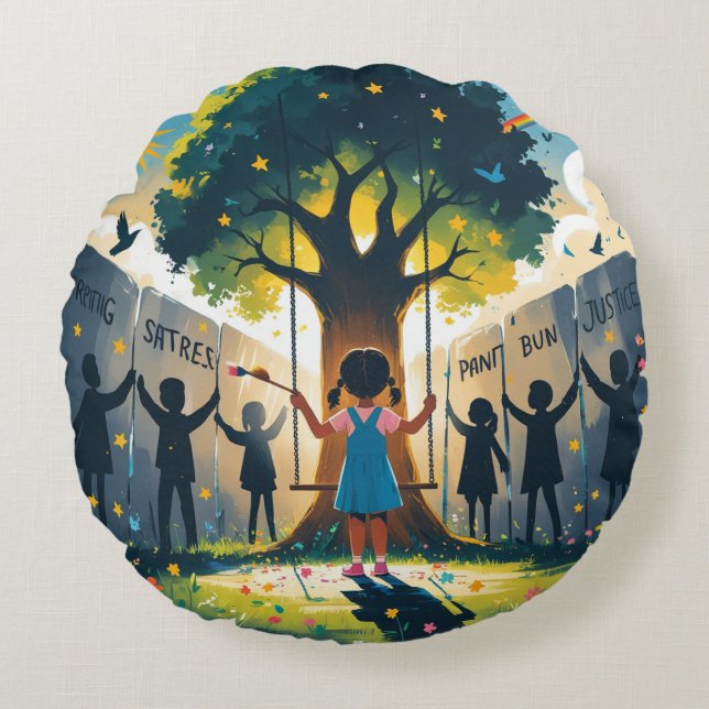 Almofada Redonda Round pillow, dream themed, fashion, trendy  (Frente)