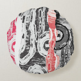 Almofada Redonda Round Pillow – Friction Lands Abstract Design