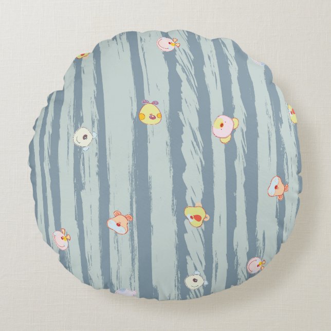 Almofada Redonda Round Pillow – Whimsy Faces (Frente)