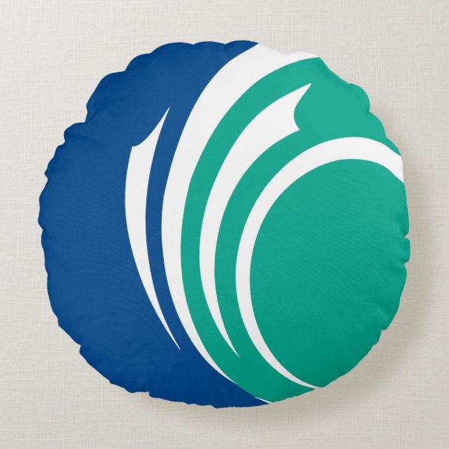 Almofada Redonda Round Throw Pillow with flag of Ottawa (Frente)