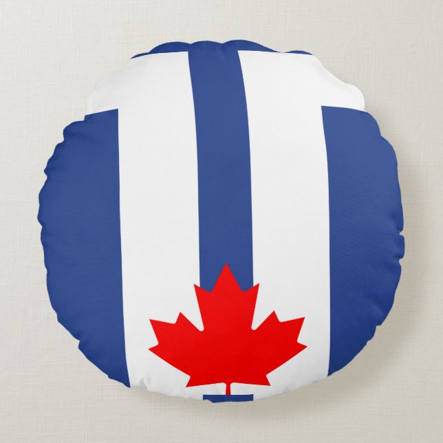 Almofada Redonda Round Throw Pillow with flag of Toronto, Canada (Frente)