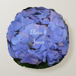 Almofada Redonda Roxo Roxo Hidrangea macrofilla