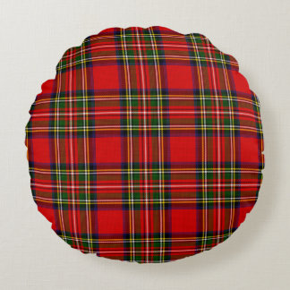 Almofada Redonda Royal Stewart Clan Tartan Plaid 