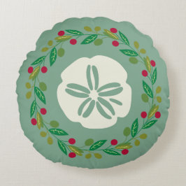 Almofada Redonda Rua de Natal da Seashell de Dólar