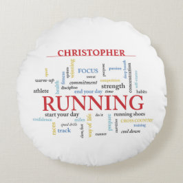 Almofada Redonda Runner com Palavras Personalizadas