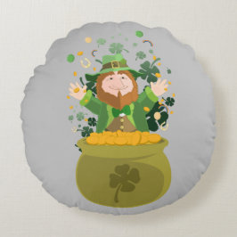 Almofada Redonda Saint Patrick's Leprechaun
