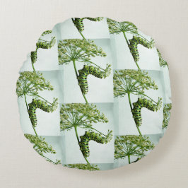 Almofada Redonda Sala de comida da lagarta-do-mato-preto