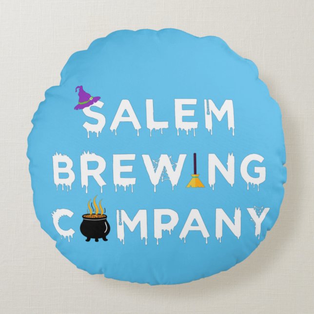Almofada Redonda Salem Breaking Company White (Frente)