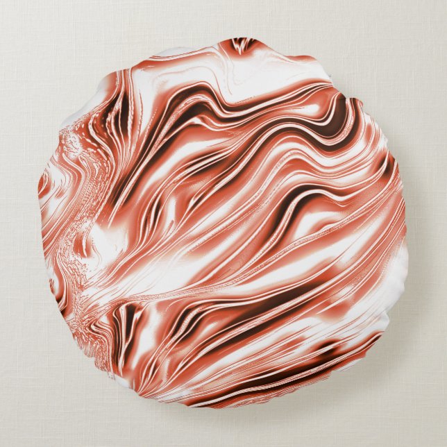Almofada Redonda Salmões-guincho para vestígios vermelhos de ondula (Verso)