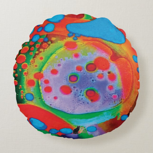 Almofada Redonda Salto Líquido (Frente)