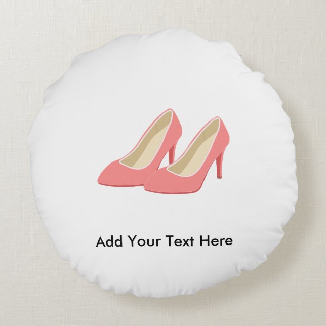 Almofada Redonda Saltos altos cor-de-rosa - bombas femininos dos (Verso)