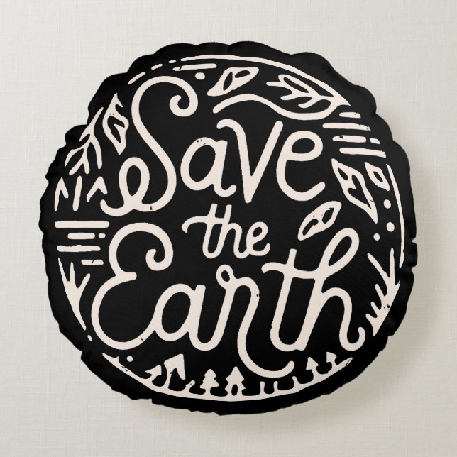 Almofada Redonda Salve a Terra (Frente)
