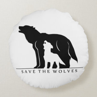 Almofada Redonda Salve os Lobos (branco).