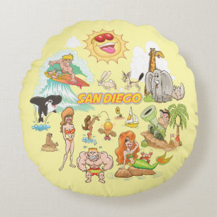 Almofada Redonda San Diego Cartoon Poufs