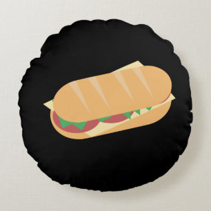 Almofada Redonda Sanduíche Italiano - Sub-queijo e Tomates De Alfac