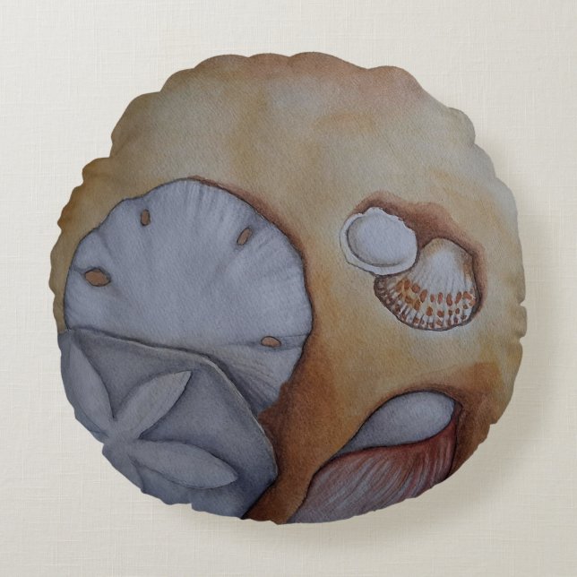 Almofada Redonda Sandy Seashells (Frente)