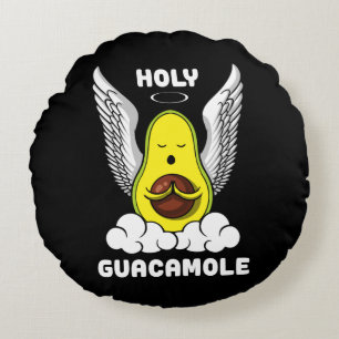 Almofada Redonda Santa Piada Guacamole Avocado Vegan Engraçado