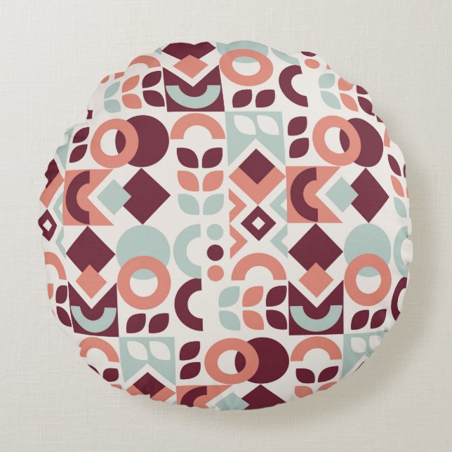 Almofada Redonda Scandinavian pattern design. Simple modern retro b (Frente)