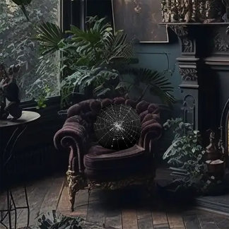 Almofada Redonda Scary Spooky Spider Web