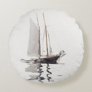 Almofada Redonda Schooner com duas pernas, com Dory, por Winslow Ho