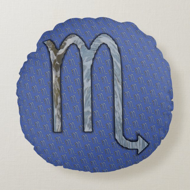 Almofada Redonda Scorpio Zodiac - Elemento do Símbolo Kenneth Yonci (Frente)