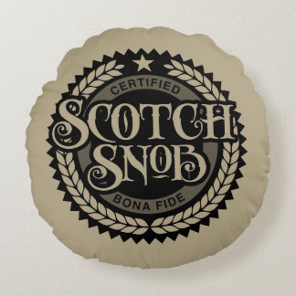 Almofada Redonda Scotch Snob - bebedor de uísque engraçado