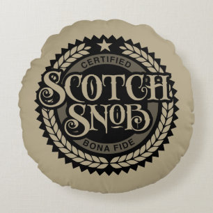 Almofada Redonda Scotch Snob - bebedor de uísque engraçado