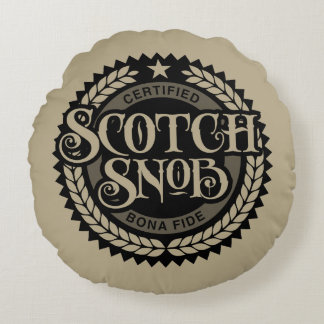 Almofada Redonda Scotch Snob - bebedor de uísque engraçado