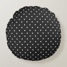 Almofada Redonda Seamless black and white polka dot pattern 
