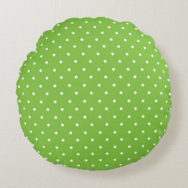 Almofada Redonda Seamless  bright lime polka dot pattern 
